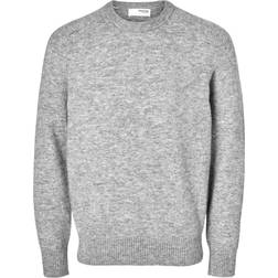 Selected Homme Långärmad Stickad Tröja Grå