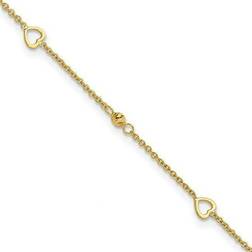 Bagatela Hearts Anklet - Gold