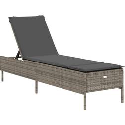 vidaXL Liggestol Med Hynde Polyrattan Grå