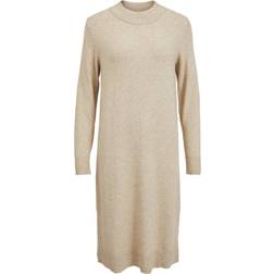Vila VIRil Crew Neck Midi Dress - Natural Melange