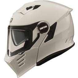 Simpson Darksome Plain Motorcycle Helmet (63-64cm) White, White Adult, Man