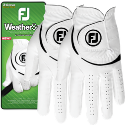FootJoy WeatherSof 2023 Men's Golf Glove 2-Pack White/Black LH