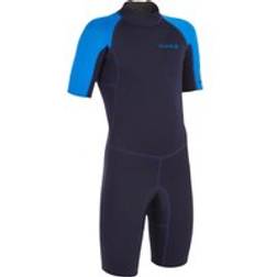 Olaian Kid's 1.5mm Neoprene Blue Shorty Surfing Wetsuit Steel Blue/pacific Blue