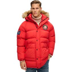 Superdry Everest Longline Baffled Parka Jacket, Heritage Red