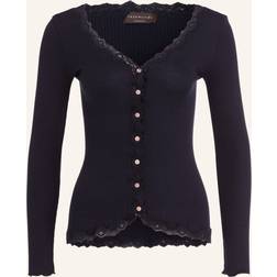 Rosemunde Silk Cardigan Regular Ls W/rev Vintage Lace Cardigans - Blue