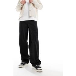 ASOS DESIGN Essential Sorte chinos med løs pasform-Black