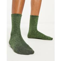 Pieces Women's Pcsebby Glitter Long Socks - Olive/Green