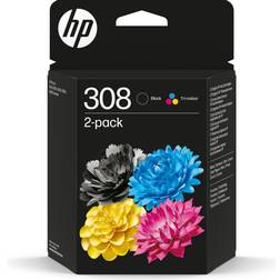 HP 308 2-Pack Black/Tri-color Original Ink Cartridge Combo