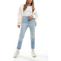 River Island Formgivende mom-jeans lyseblå