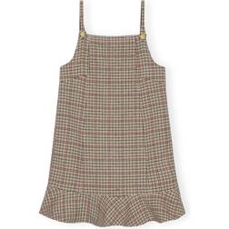 Ganni Beige Check Mini Dress Women's