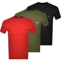 HUGO Triple-pack of cotton underwear T-shirts with logo print