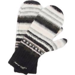 Ganni Women's Striped Soft Wool Mittens - Black