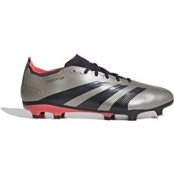 adidas Predator League Firm Ground Boots - Platinum Metallic / Aurora Black / Turbo