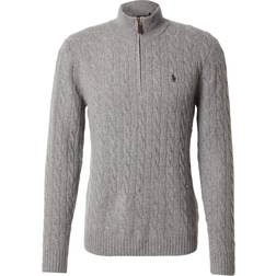 Cable Knit Half Zip Jumper - Grey