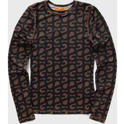 Stine Goya Elastic Long Sleeve Top Blus SG Logo