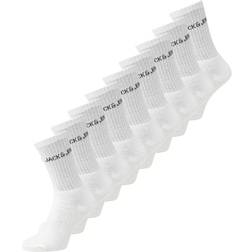 Jack & Jones Vita, ribbade strumpor med logga, 9-pack-Vit/a