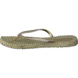 Ilse Jacobsen Cheerful01-a Platin, Female, Skor, Sandaler och Tofflor, Flip flops, Guld