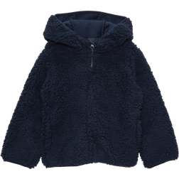 s.Oliver Boy's Lined Teddy Coat with Hood & Side Pockets - Navy