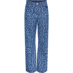 Pieces Nova Hw Wide Fit Jeans - Dark Blue Denim