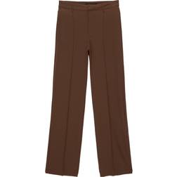 Pull&Bear Chokoladebrune og skræddersyede bukser med lige ben og syninger fortil
