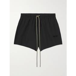 Fear of God FEAR OF GOD ESSENTIALS Straight-Leg Logo-Appliquéd Shell Drawstring Shorts Men Black