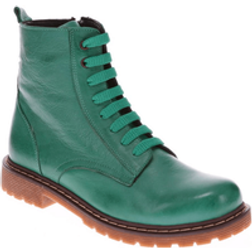 Bellissimo Lace-Up Leather Boots Green