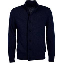 Barbour Stickade Patch Cardigan Med Mockadetaljer - Blå