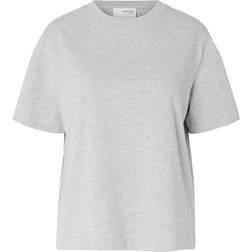 Selected FEMME Top slfEssential SS Boxy Tee Grå