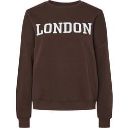 Pieces Sudadera 'PCSASIE' - Chocolate/Blanco