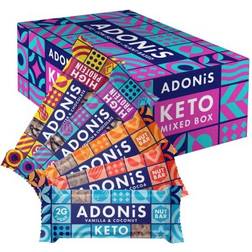 Adonis Keto Bars Mixed Box 20 Bars All 5 Flavours Of High Protein Bars & Nut Bars 100% Natural