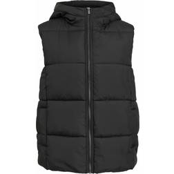 Vila Hooded Puff Vest - Black