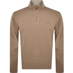 Polo Ralph Lauren Fijngebreide Pullover Met Halve Rits - Camel