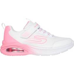 Skechers Girl's Microspec Max Advance Fly 3.0 Sneaker White/Hot Pink Textile/Synthetic