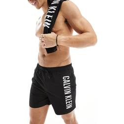 Calvin Klein Medium Drawstring Zwemshort - Zwart/Wit