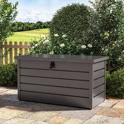 Living and Home 4 x 2 Ft Grey Waterproof Metal Outdoor Garden Large Storage Box 350 L