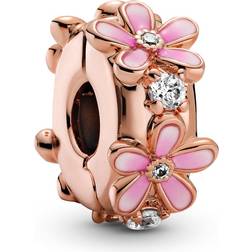 Pandora Daisy Flower Clip Charm - Rose Gold/Pink/Transparent