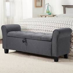 Living and Home Grey Ottoman 40 x 48 x 115 cm Storage Bench