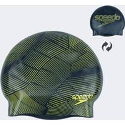 Speedo Drizzle Silicone Reversible Swimming Cap Black Yellow Black/yellow