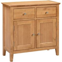 Hallowood Furniture Hereford Oak Storage Cabinet with 2 Drawers and Cupboard Sideboard