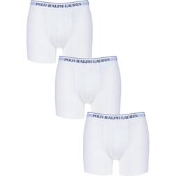 Polo Ralph Lauren Pack White Plain Cotton Stretch Longer Leg Boxer Briefs Men's