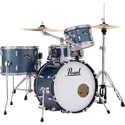 Pearl Roadshow 4-Piece Complete Drum Set with Cymbals and Stan. Aqua Blue Glitter