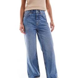 ASOS Petite Wide Leg Dad Jeans - Mid Blue