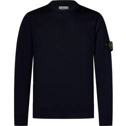 Stone Island 510C4 Light Pure RWS Wool Ribbed Crewneck Sweater - Navy Blue