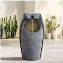 H&O Direct Outdoor Solar-Powered Water Fountain Rockery Decor - Natural - One Size