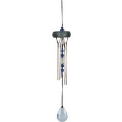 Woodstock Chimes Hanging Outdoor Silver Alloy Blue Wind Chime