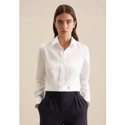 Seidensticker Bügelfreie Twill Hemdbluse Uni Weiß