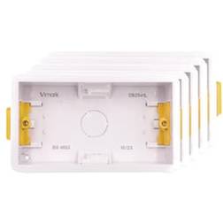 Vimark Vimark 2 Gang Dry Lining Box 35mm Pack of 5 White
