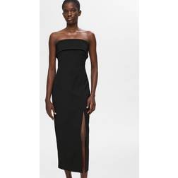 Selected Femme Stropløs Midikjole Sort