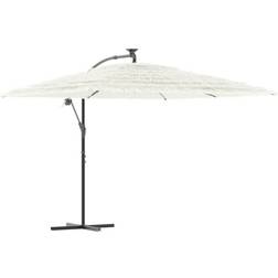 vidaXL Garden Parasol With Steel Pole Outdoor Umbrella Patio Sun Parasol White 290 x 290 x 238 cm