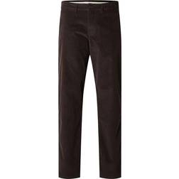 Selected Corduroy Raka Byxor Brun